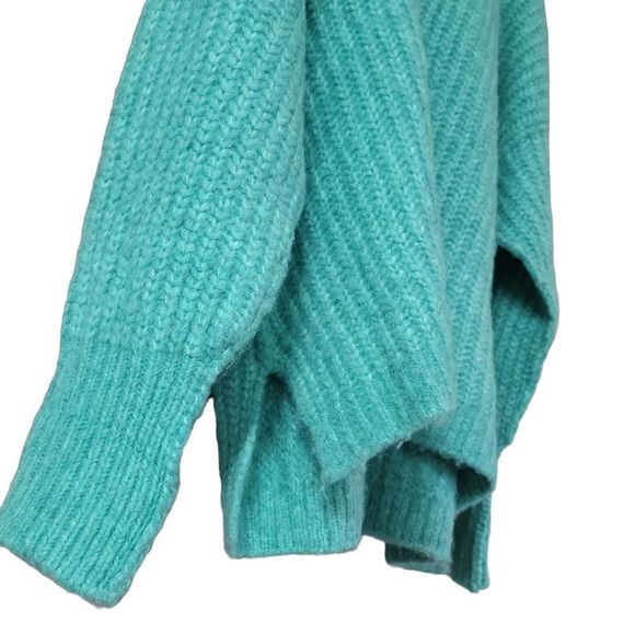 Free People Blue Bell Scoop Neck Oversized Slouchy Electric Teal Sweater NWT - Picture 14 of 15